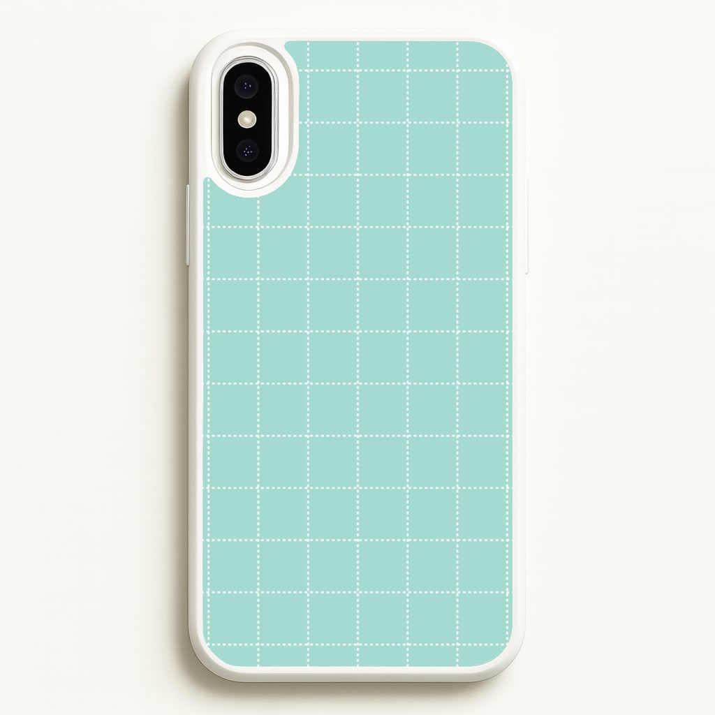 Criss Cross Cyan Stripes  - Patterns Phone Case for iPhone XS Max