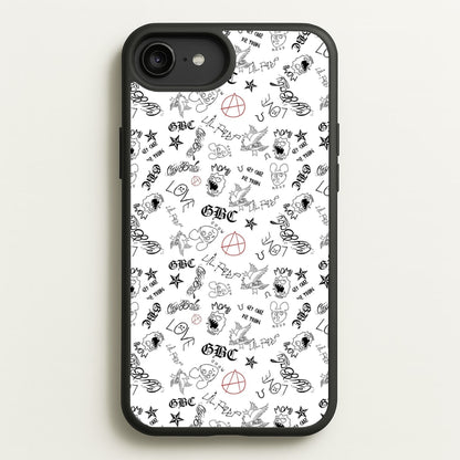Tattoos - Peep  - Lil Peep Phone Case for iPhone 6 Plus / 7 Plus / 8 Plus