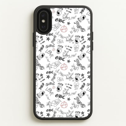 Tattoos - Peep  - Lil Peep Phone Case for iPhone XS Max
