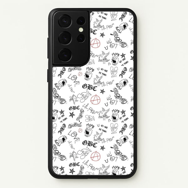 Tattoos - Peep  - Lil Peep Phone Case for Galaxy S21 Ultra