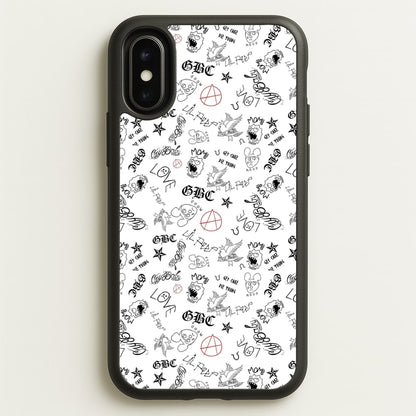 Tattoos - Peep  - Lil Peep Phone Case for iPhone X / XS