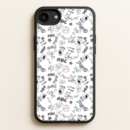 Tattoos - Peep  - Lil Peep Phone Case for iPhone 6 / 7 / 8 / SE