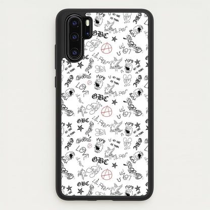 Tattoos - Peep  - Lil Peep Phone Case for Huawei P30 Pro