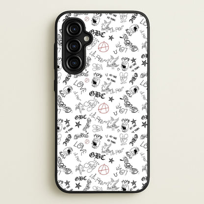 Tattoos - Peep  - Lil Peep Phone Case for Galaxy A54