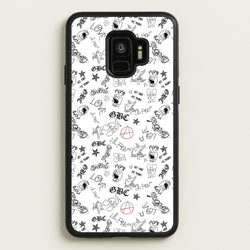 Tattoos - Peep  - Lil Peep Phone Case for Galaxy S9