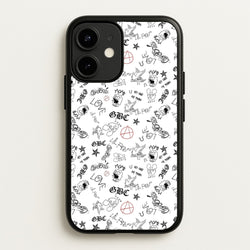 Tattoos - Peep  - Lil Peep Phone Case for iPhone 12 Mini
