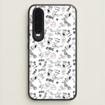 Tattoos - Peep  - Lil Peep Phone Case for Huawei P30
