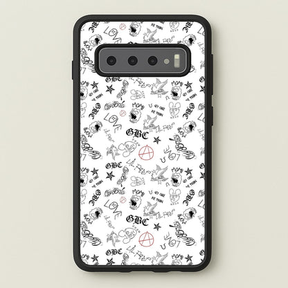 Tattoos - Peep  - Lil Peep Phone Case for Galaxy S10 Plus