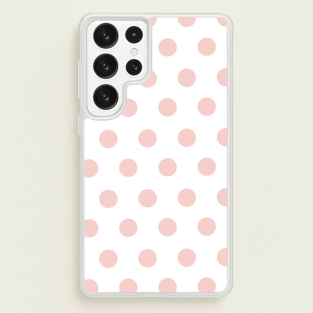 Pink Polka Dot Personalised  - Personalised Phone Case for Galaxy S22 Ultra