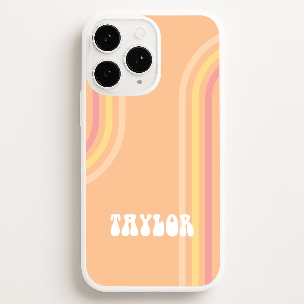 Retro Orange Personalised Name Phone Case