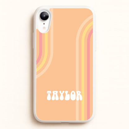Retro Orange Personalised Name  - Personalised Phone Case for iPhone XR