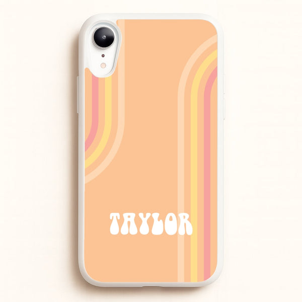 Retro Orange Personalised Name  - Personalised Phone Case for iPhone XR