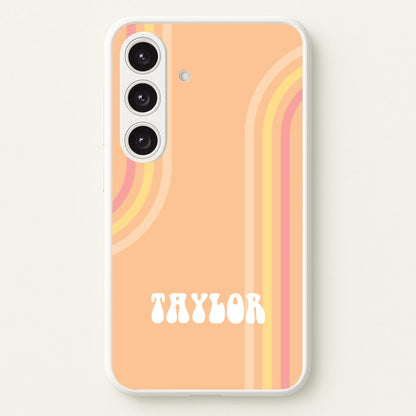 Retro Orange Personalised Name  - Personalised Phone Case for Galaxy S25 Plus