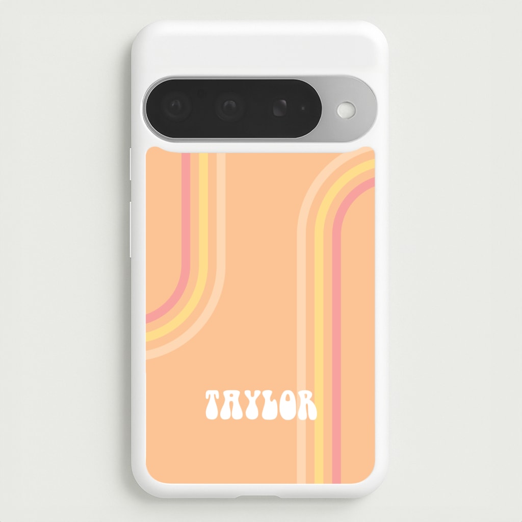 Retro Orange Personalised Name Phone Case for Google Pixel 10 Pro XL