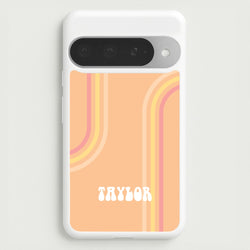 Retro Orange Personalised Name Phone Case for Google Pixel 10 Pro XL