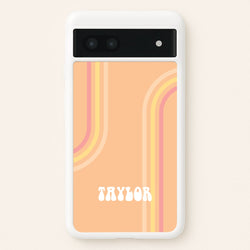 Retro Orange Personalised Name  - Personalised Phone Case for Google Pixel 7a