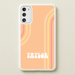 Retro Orange Personalised Name  - Personalised Phone Case for Galaxy S20