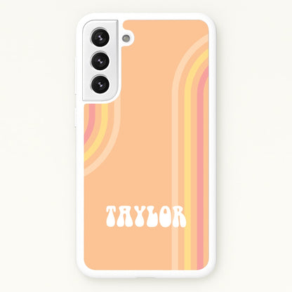 Retro Orange Personalised Name  - Personalised Phone Case for Galaxy S21FE