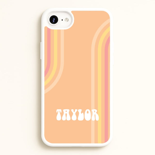 Retro Orange Personalised Name  - Personalised Phone Case for iPhone 6 / 7 / 8 / SE