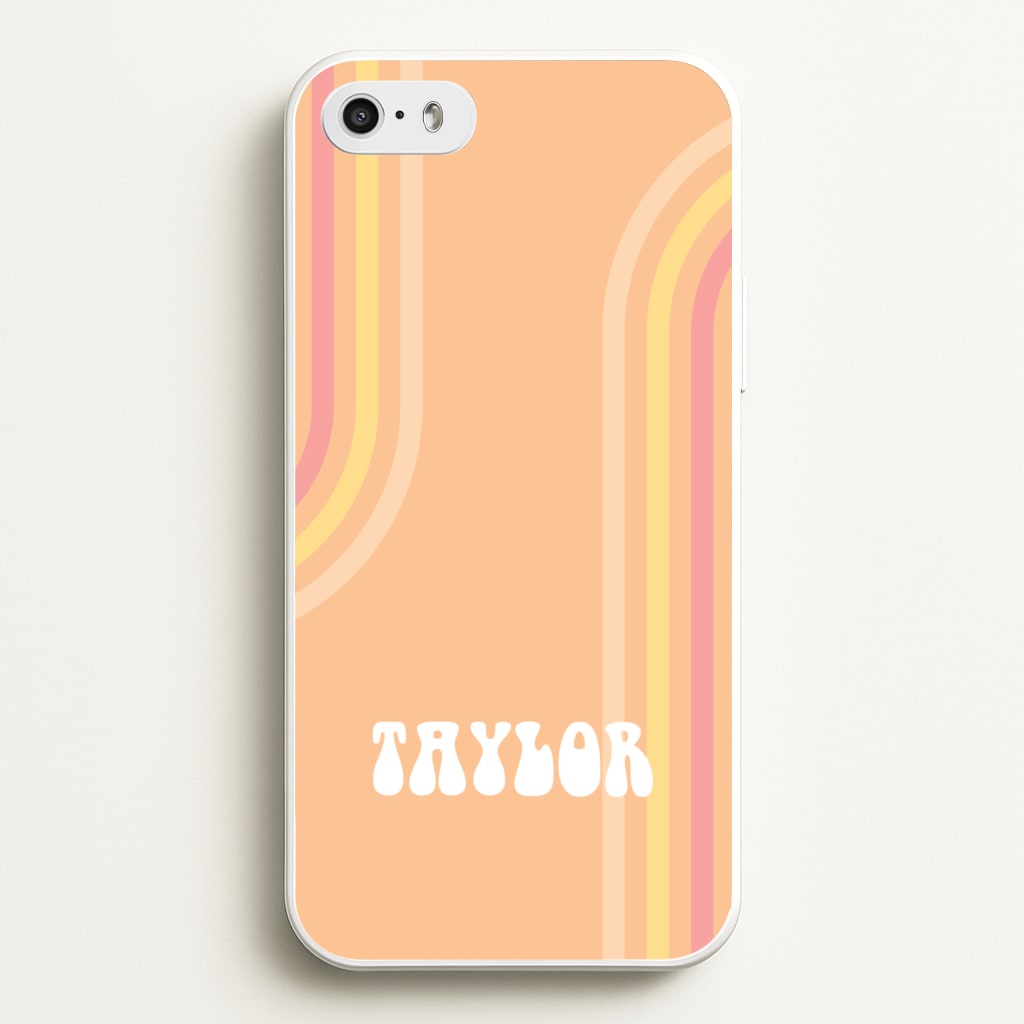 Retro Orange Personalised Name  - Personalised Phone Case for iPhone 5 / 5s / SE 2016