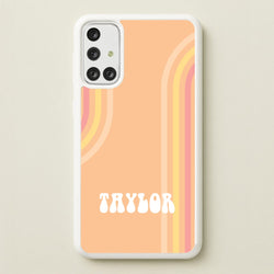 Retro Orange Personalised Name  - Personalised Phone Case for Galaxy A71