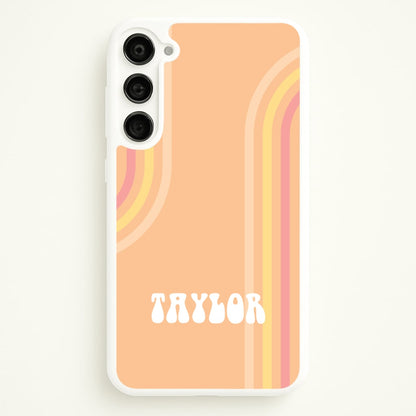 Retro Orange Personalised Name  - Personalised Phone Case for Galaxy S23