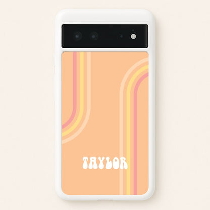 Retro Orange Personalised Name  - Personalised Phone Case for Google Pixel 6