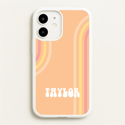 Retro Orange Personalised Name  - Personalised Phone Case for iPhone 12 / 12 Pro