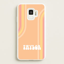 Retro Orange Personalised Name  - Personalised Phone Case for Galaxy S9