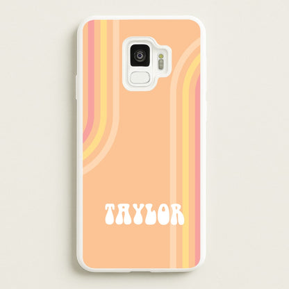 Retro Orange Personalised Name  - Personalised Phone Case for Galaxy S9
