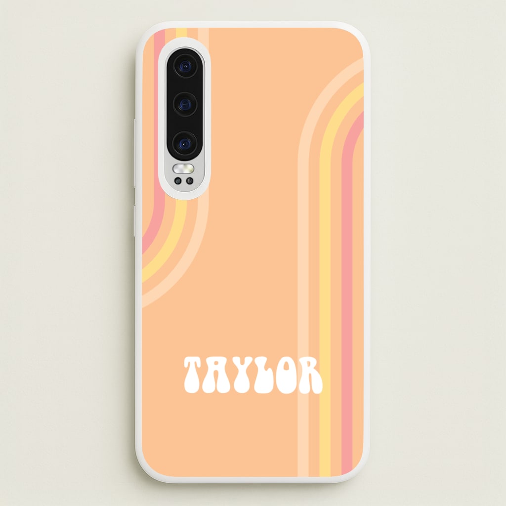 Retro Orange Personalised Name  - Personalised Phone Case for Huawei P30