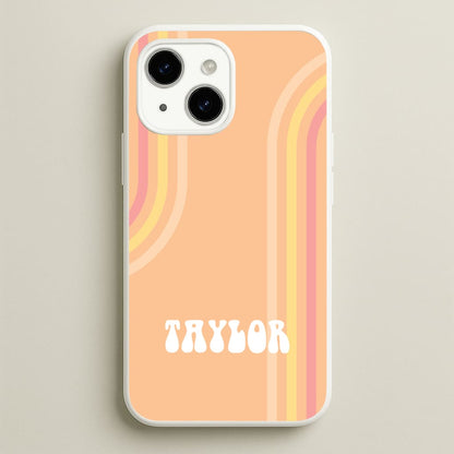 Retro Orange Personalised Name  - Personalised Phone Case for iPhone 14 Plus