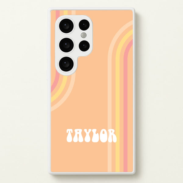 Retro Orange Personalised Name  - Personalised Phone Case for Galaxy S24 Ultra