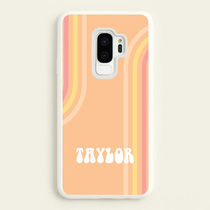 Retro Orange Personalised Name  - Personalised Phone Case for Galaxy S9 Plus