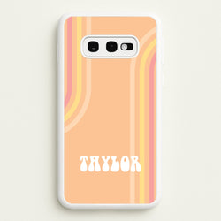 Retro Orange Personalised Name  - Personalised Phone Case for Galaxy S10e