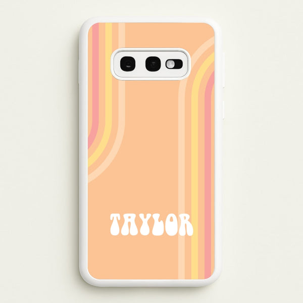 Retro Orange Personalised Name  - Personalised Phone Case for Galaxy S10e