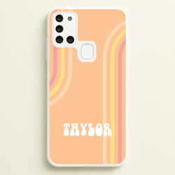 Retro Orange Personalised Name  - Personalised Phone Case for Galaxy A21s