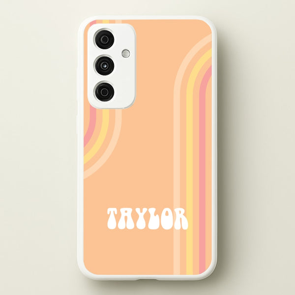 Retro Orange Personalised Name  - Personalised Phone Case for Galaxy A55