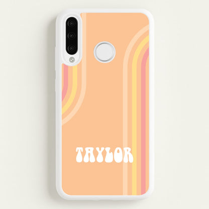 Retro Orange Personalised Name  - Personalised Phone Case for Huawei P30 Lite