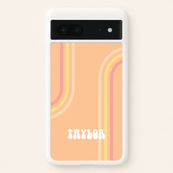 Retro Orange Personalised Name  - Personalised Phone Case for Google Pixel 7