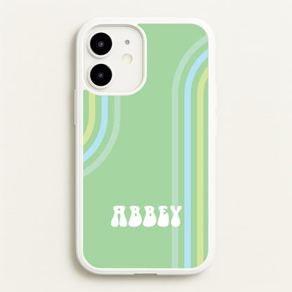 Retro Green Personalised Name  - Personalised Phone Case for iPhone 12 / 12 Pro