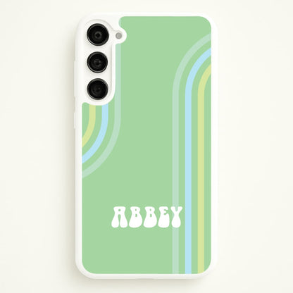 Retro Green Personalised Name  - Personalised Phone Case for Galaxy S23