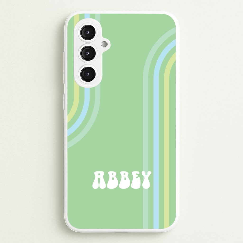 Retro Green Personalised Name  - Personalised Phone Case for Galaxy S23FE