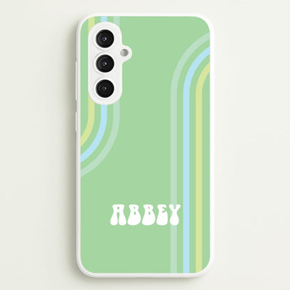 Retro Green Personalised Name  - Personalised Phone Case for Galaxy S23FE