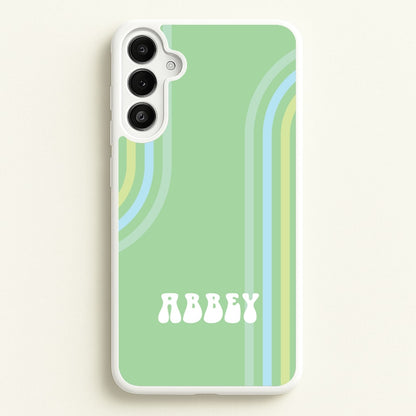 Retro Green Personalised Name  - Personalised Phone Case for Galaxy A34