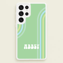 Retro Green Personalised Name  - Personalised Phone Case for Galaxy S23 Ultra
