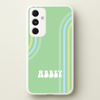 Retro Green Personalised Name  - Personalised Phone Case for Galaxy A55
