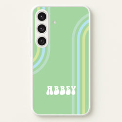 Retro Green Personalised Name  - Personalised Phone Case for Galaxy S24 Plus