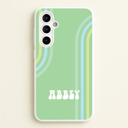 Retro Green Personalised Name  - Personalised Phone Case for Galaxy A54