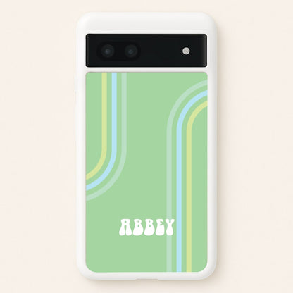 Retro Green Personalised Name  - Personalised Phone Case for Google Pixel 7a